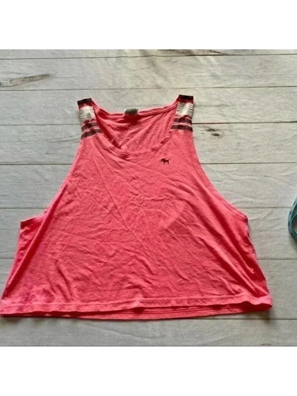 PINK Victoria Secret Hot Pink stripe Tank Sz L/G - Picture 10 of 11